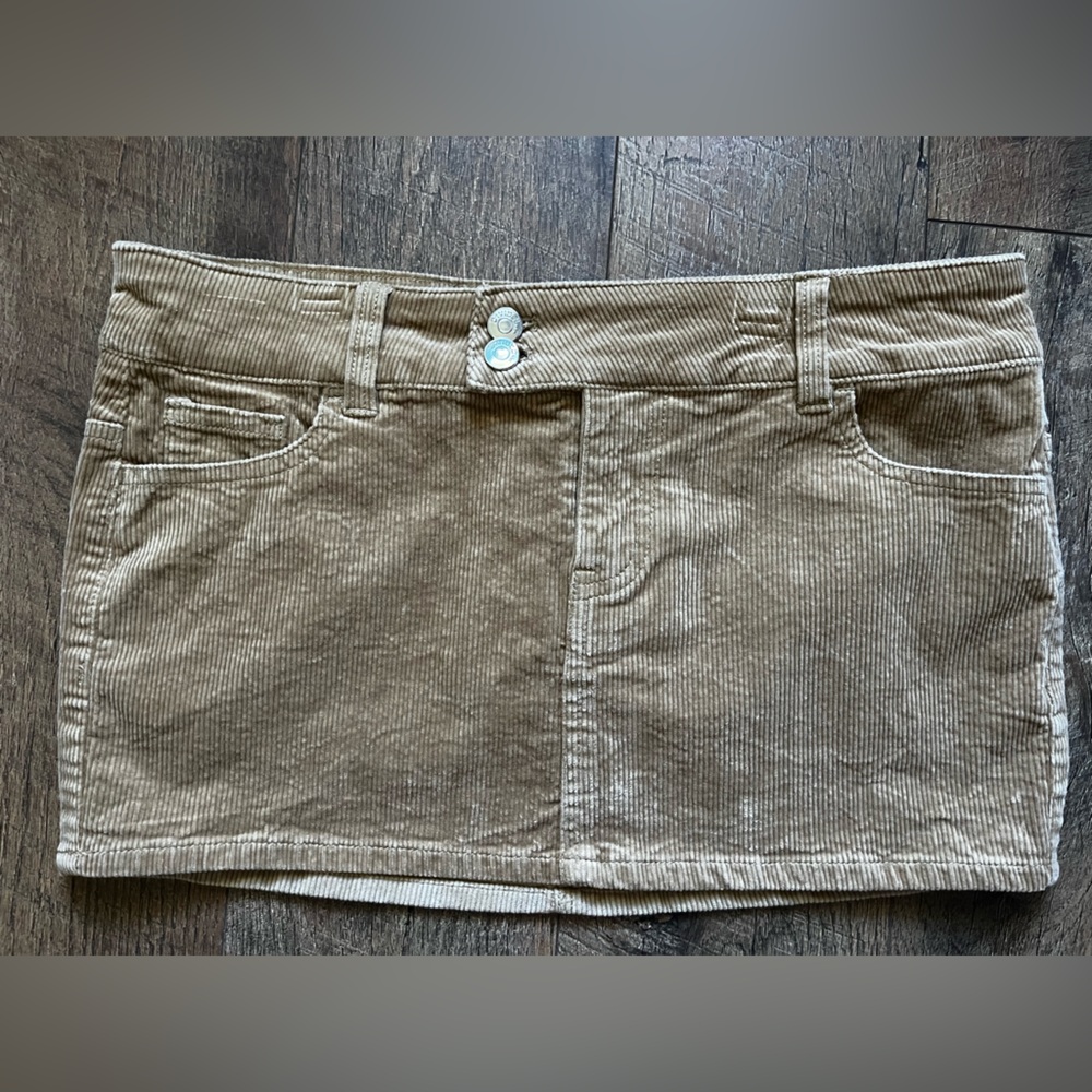 Divided Y2K‎ low rise Tan Corduroy Mini Skirt size 8
